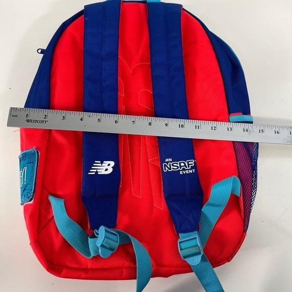 New Balance Relay Event Backpack Red Blue Youth Kids School Bag - Picture 2 of 9